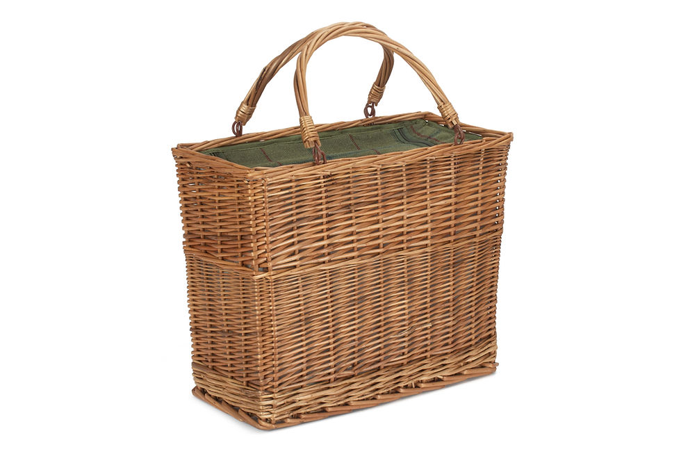 Antique Willow Green Tweed Cooler Basket