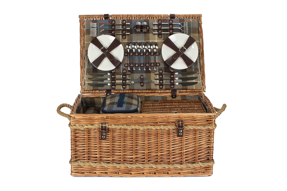 Thumbnail: Ascot 6 Person Rope Handled - Fitted Willow Picnic Hamper