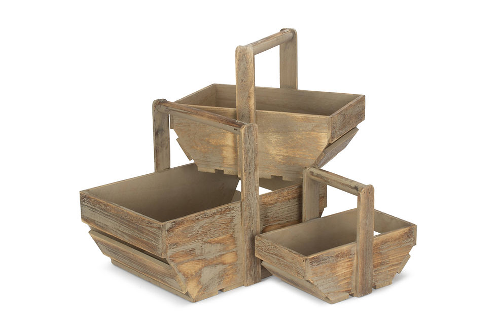 Thumbnail: Oak Effect Wooden Garden Trugs, Gardening Baskets