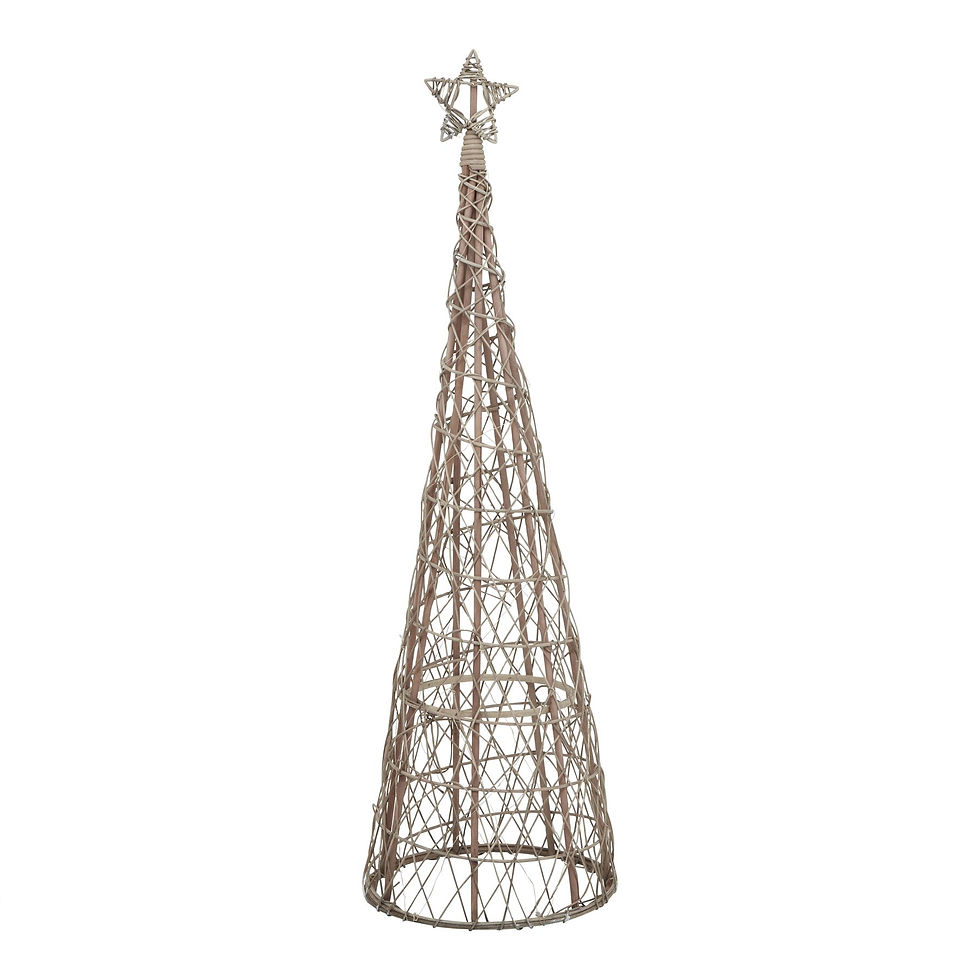 Large LED Wicker Christmas Tree With Star Decoration