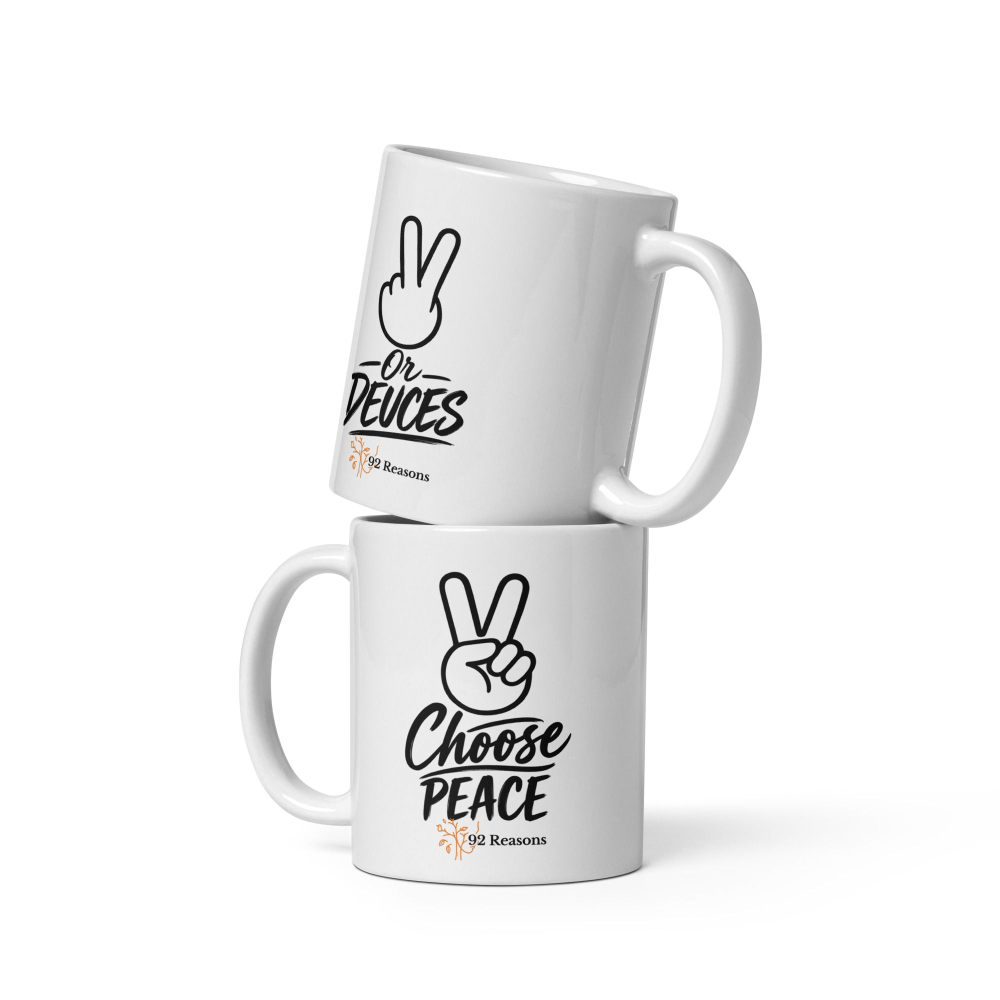 White glossy mug