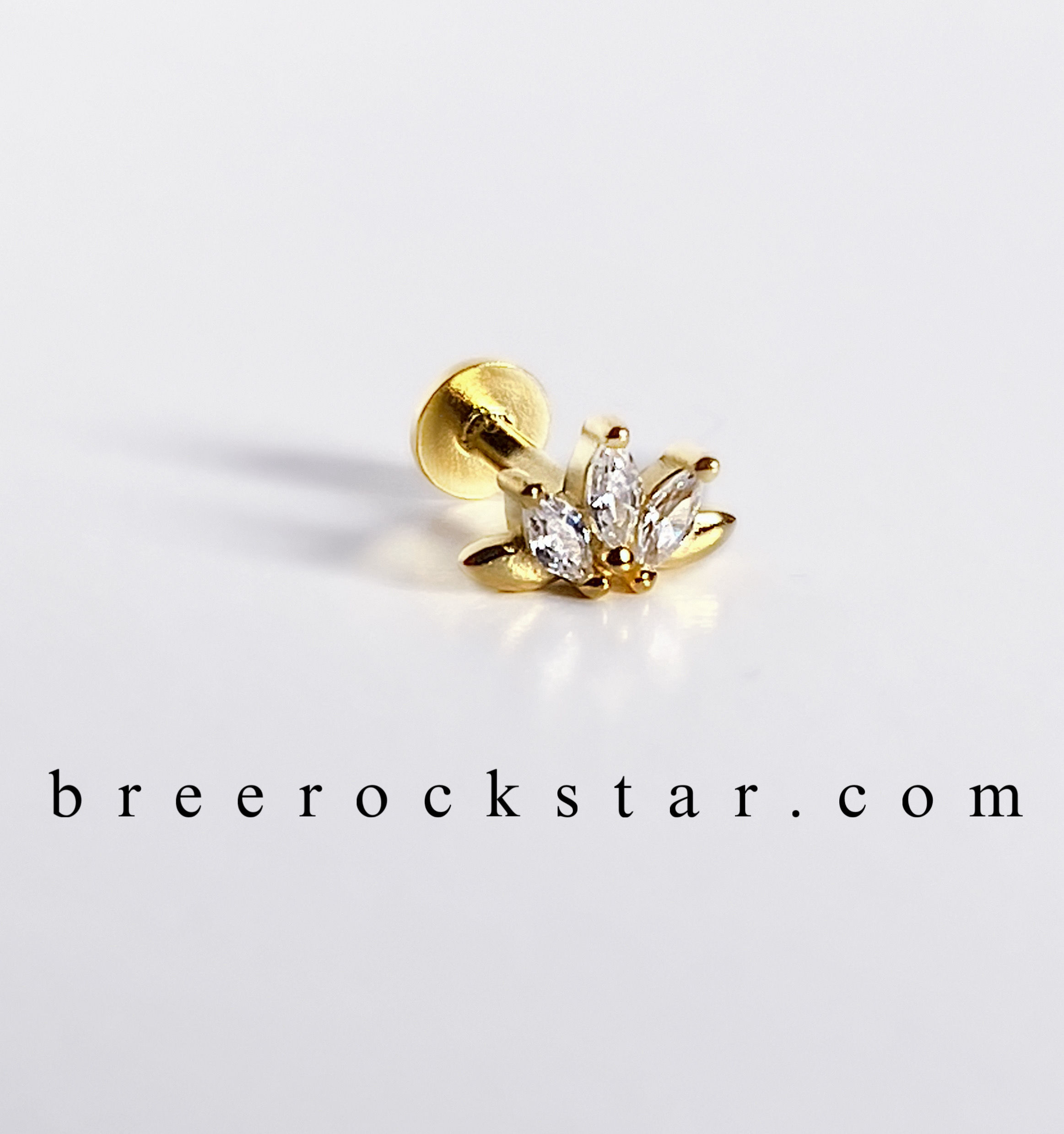 Lotus Stud Earring - Flat Back 