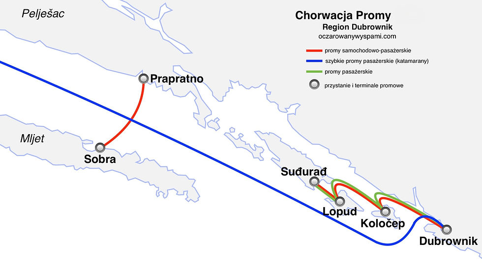 Chorwacja Promy 2025 ceny i rozkłady Mapa promy Chorwacja Dubrownik