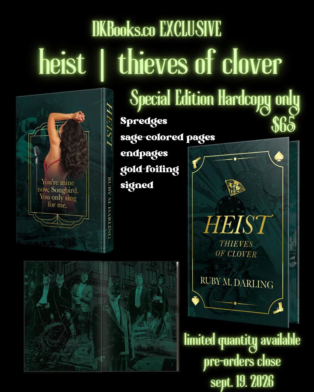 Heist Special Edition Hardback Signed by Ruby M Darling