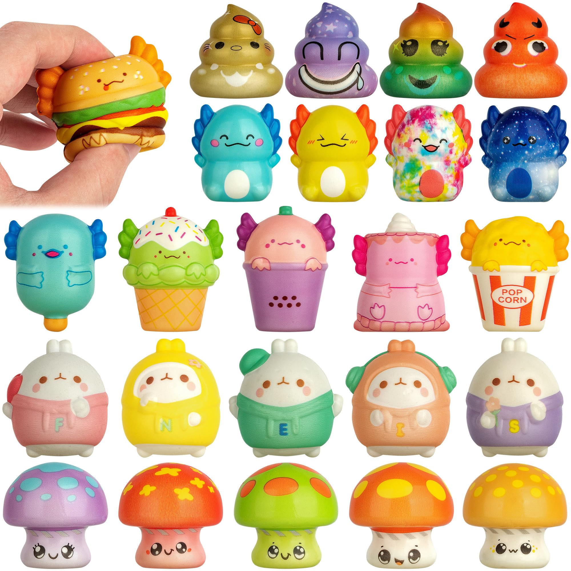 30 PCS Squishy Toys for Kids Party Favors for Kids Animal Squishies for Kids Go