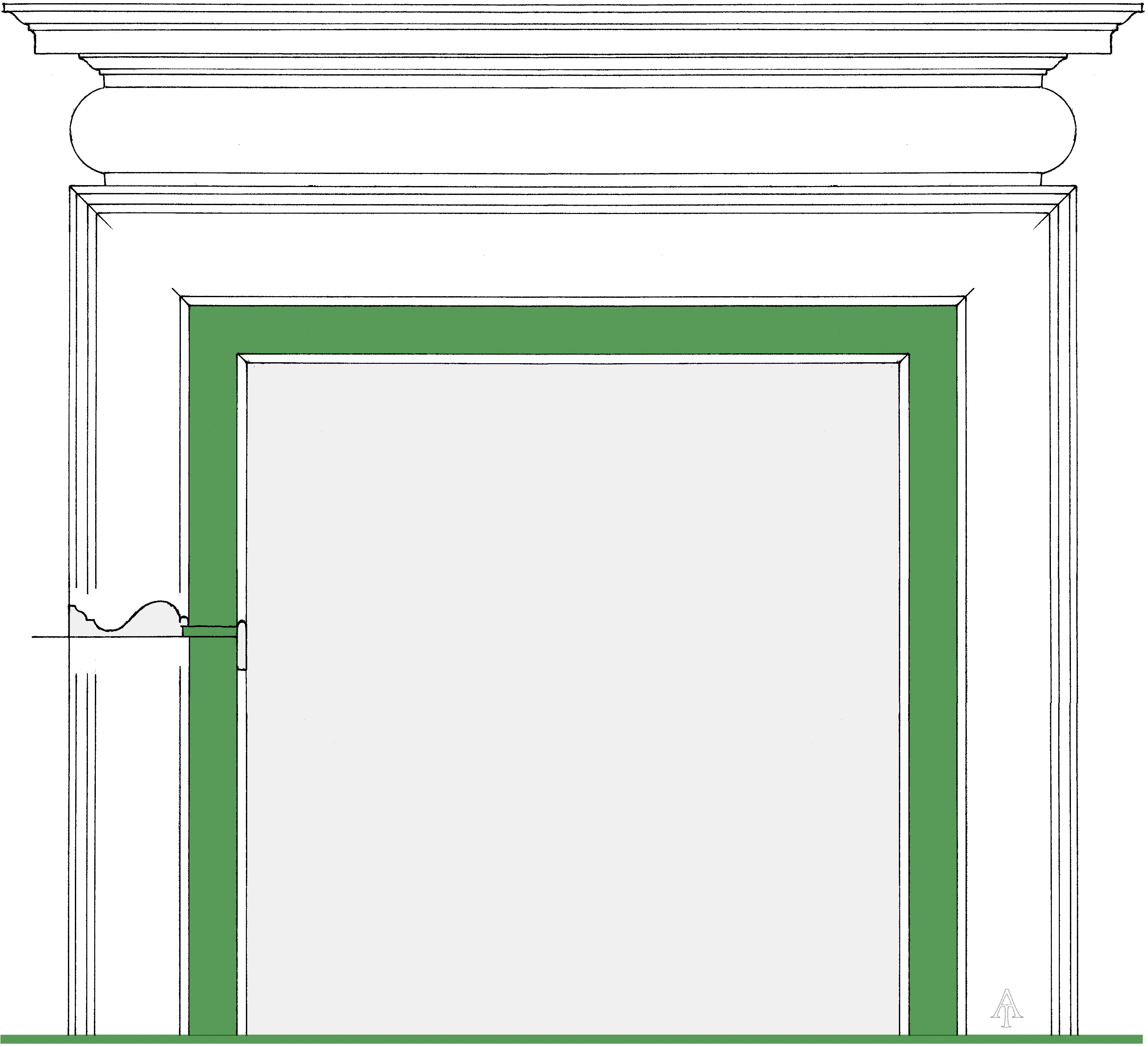 Timber fireplace drawing