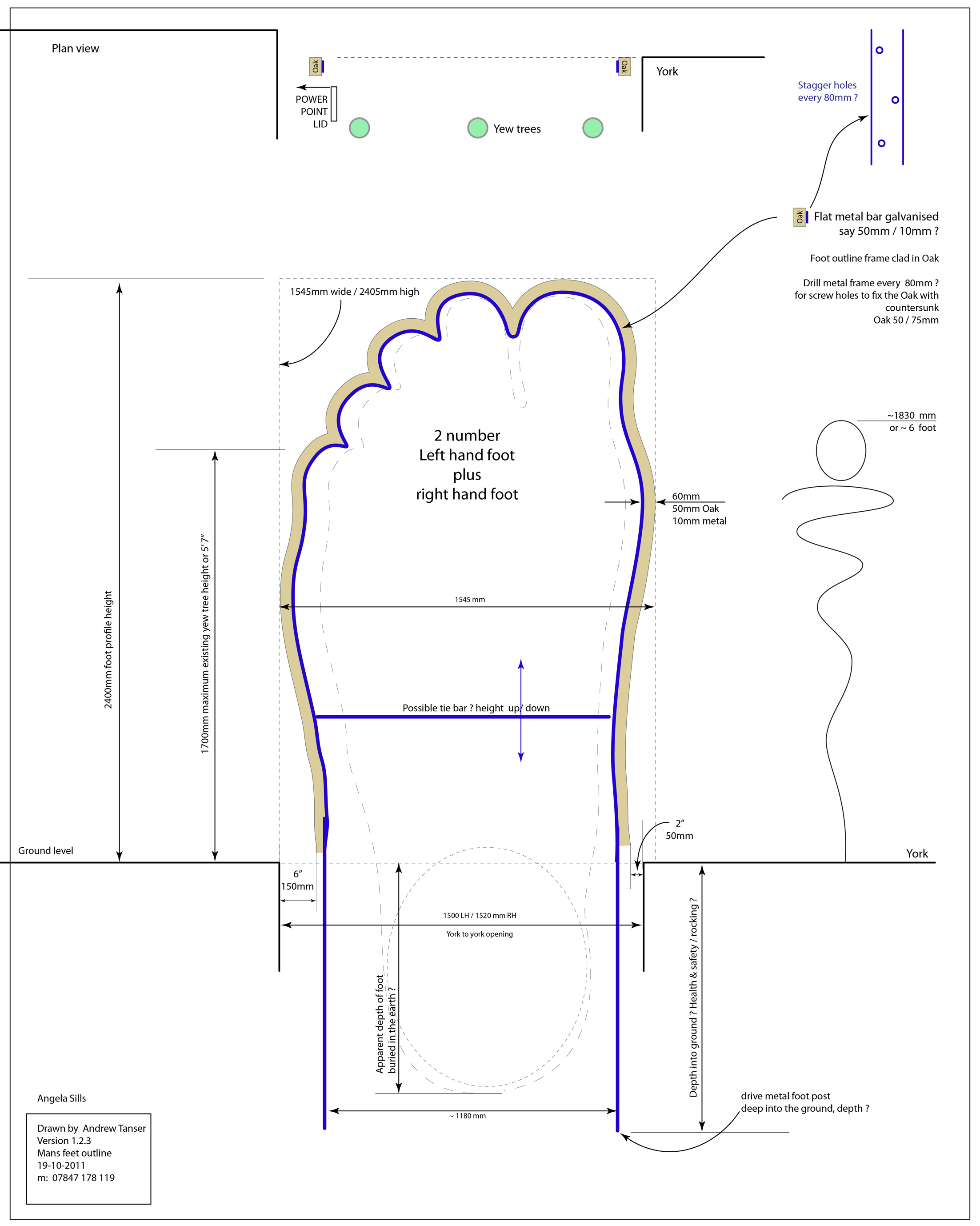 Feet outline drawing