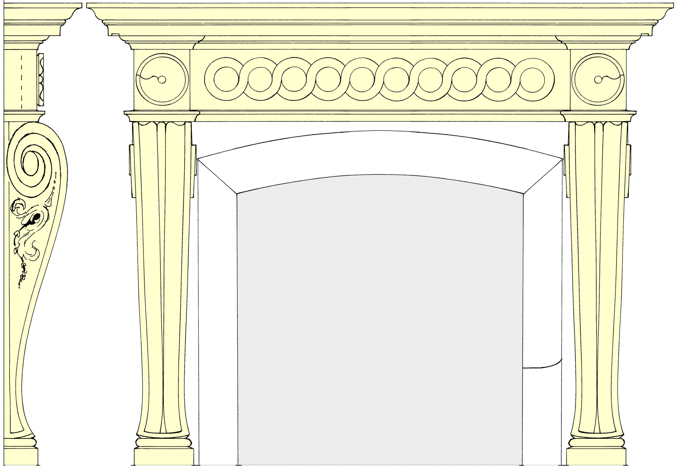 Main entrance fireplace