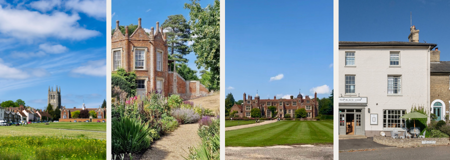 Melford Hall gardens via @snoozeebear on Instagram, and Kentwell Hall