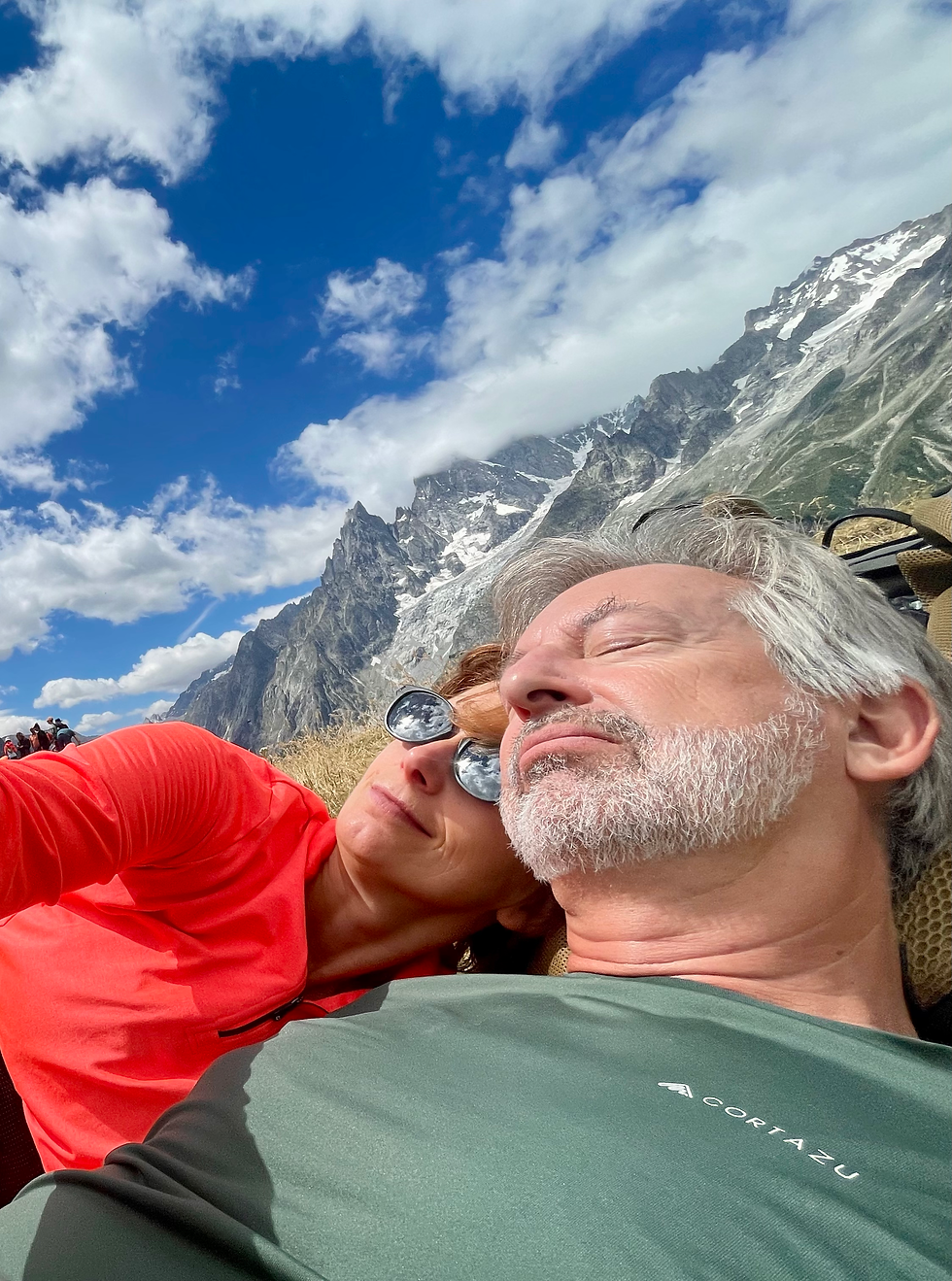 After lunch siesta on our hiking tour of the Mont Blanc, summer 2025