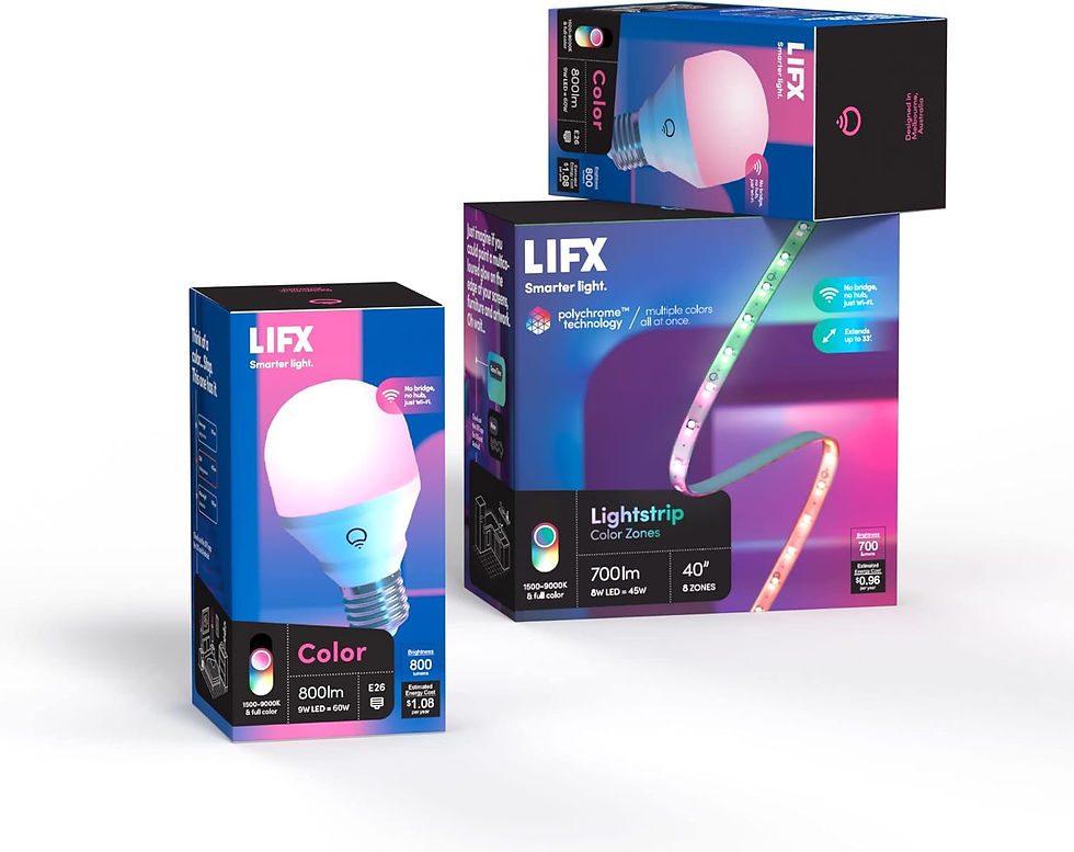 LIFX Smarter Light bundle with two color bulbs and one light strip