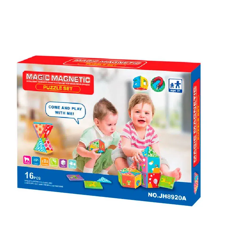 Bloques Magnéticos Diseños Infantiles X 16 Pzs.