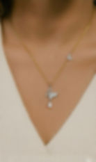 Crystal-accented butterfly pendant with teardrop stone on ITBG Transformed Series Silver Edition necklace