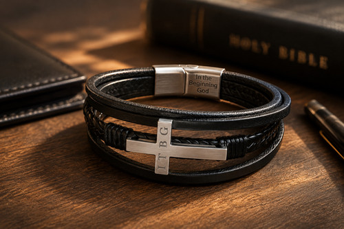 The Cross – Christian Leather Bracelet NZ | ITBG