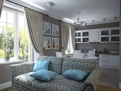 дизайн интерьера кухня-гостиная Трёшка 2