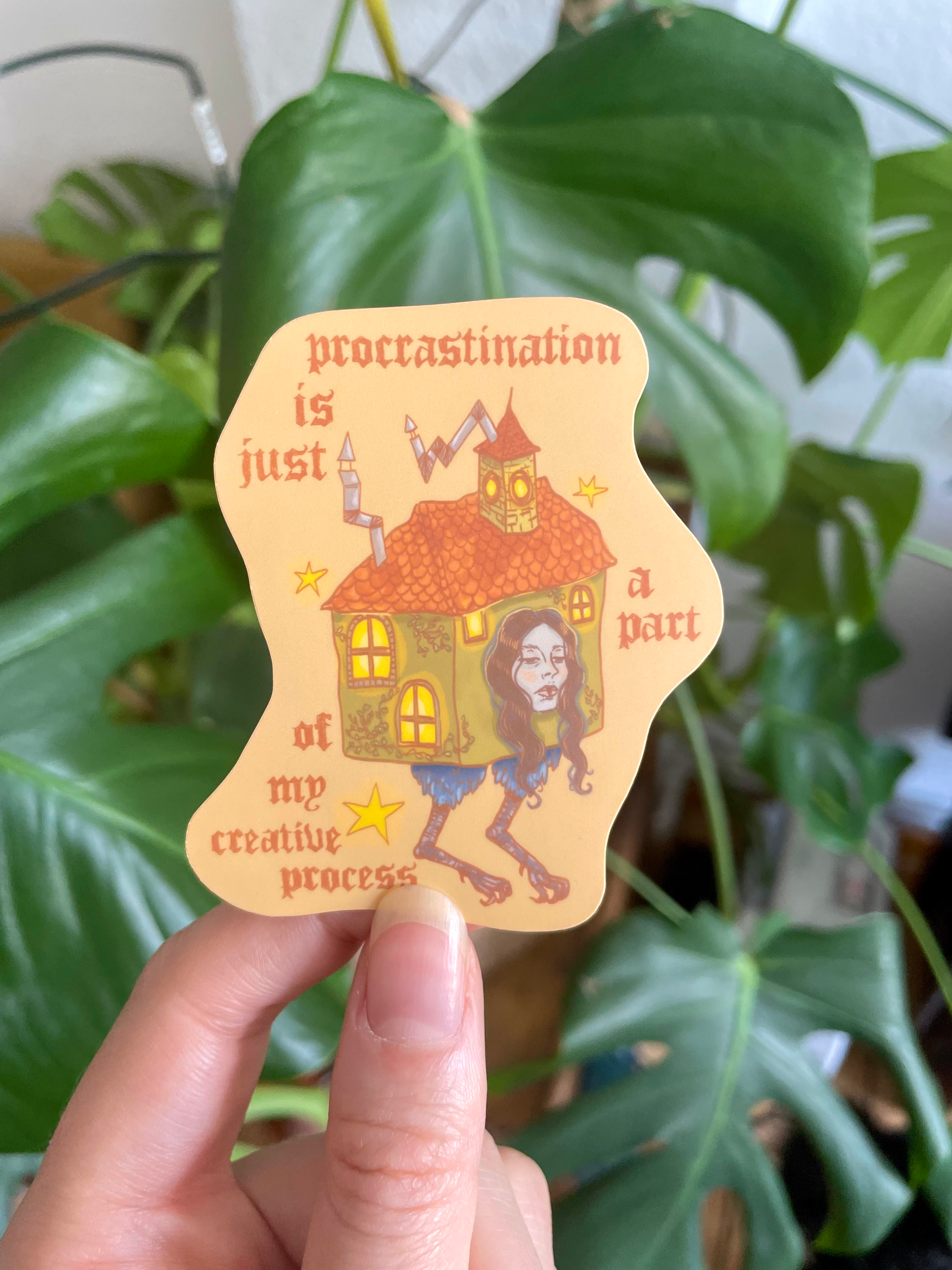 "procrastination is just a part of my creative process" Sticker
