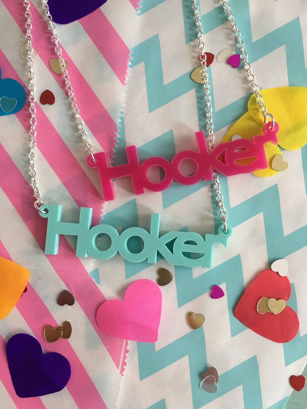 Acrylic hooker crochet necklaces by @lanaboushop