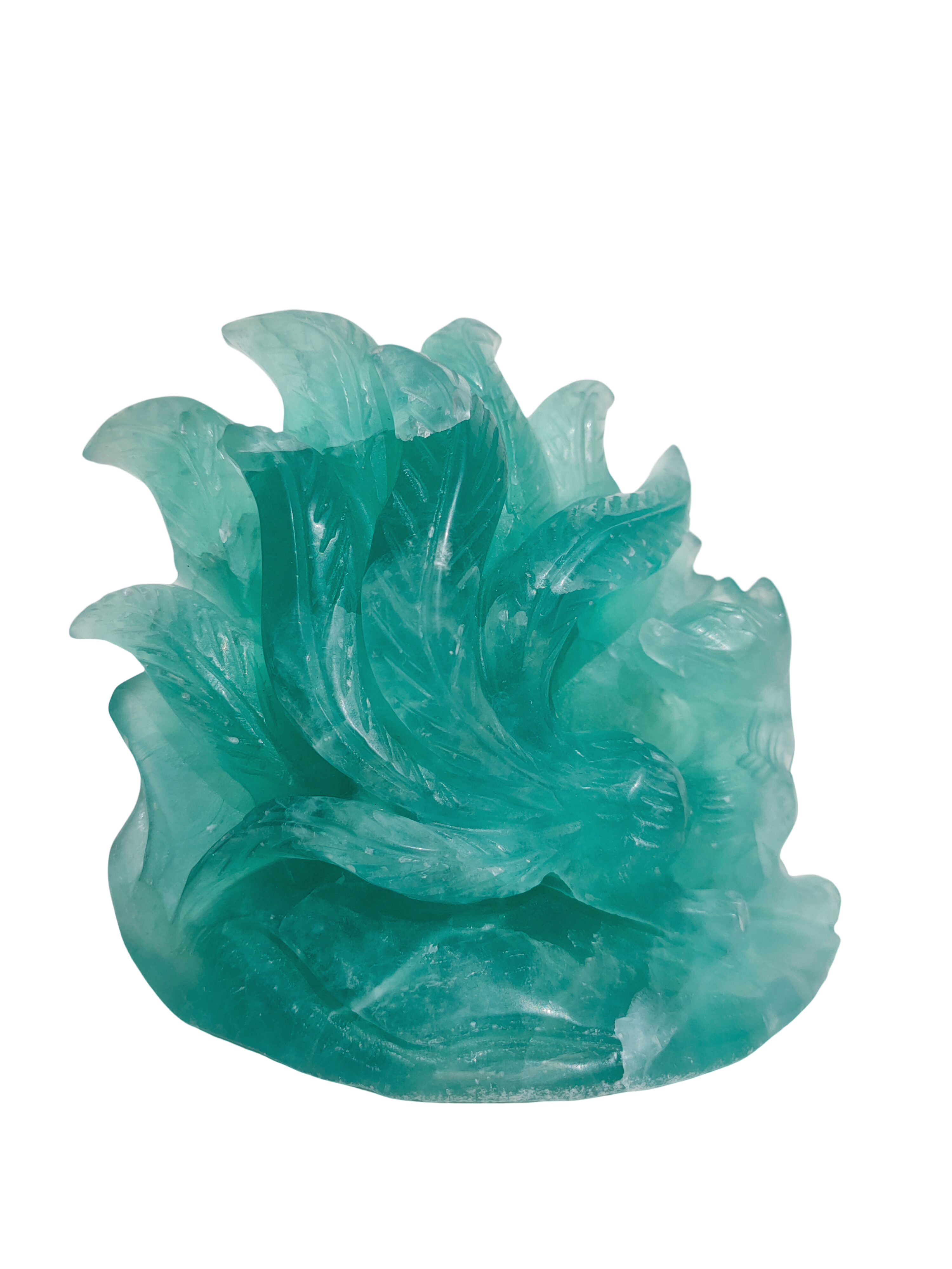 Statement Fluorite 5Tail fox carving