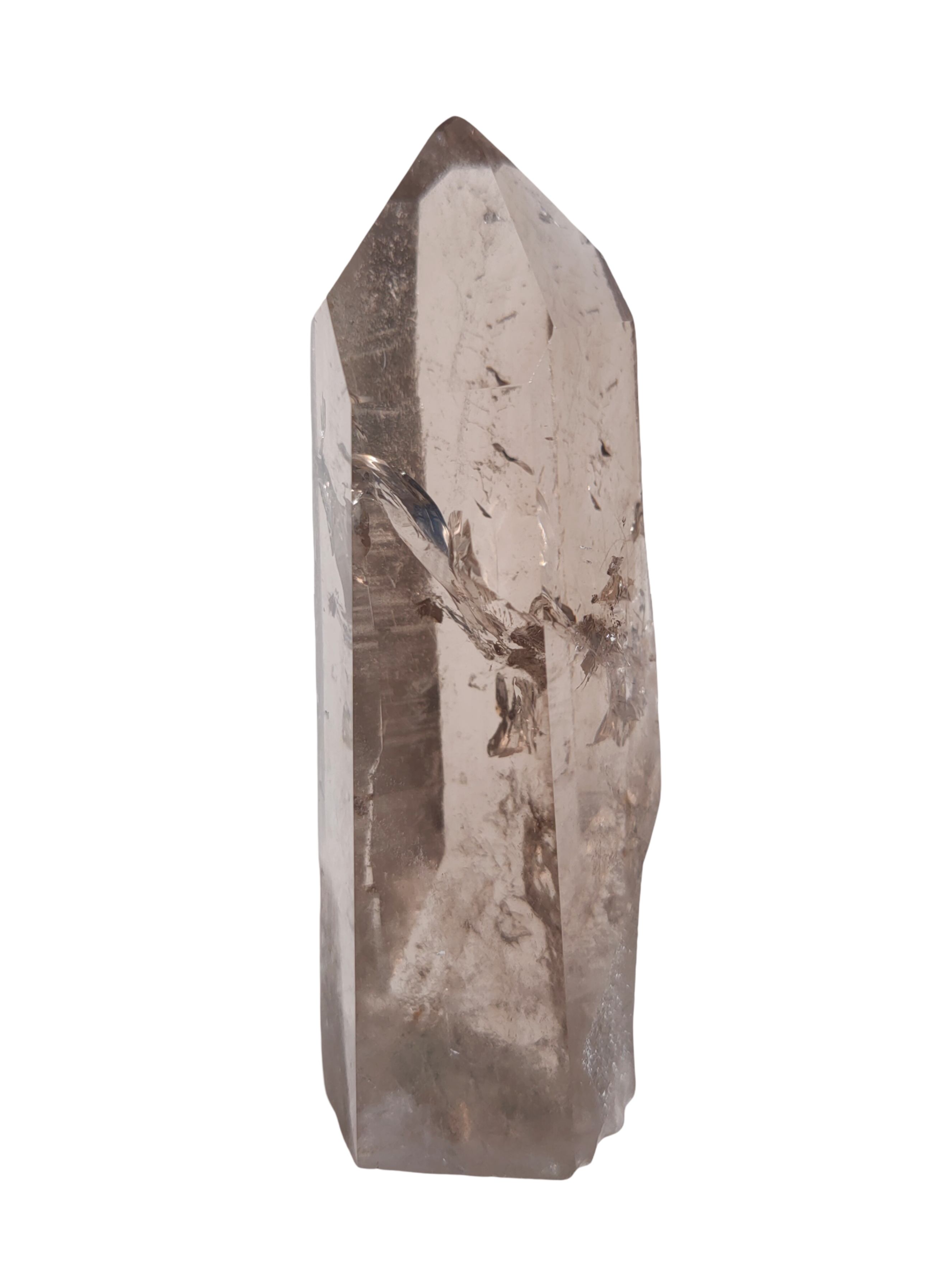 Half Polished half Raw smokey quartz tower