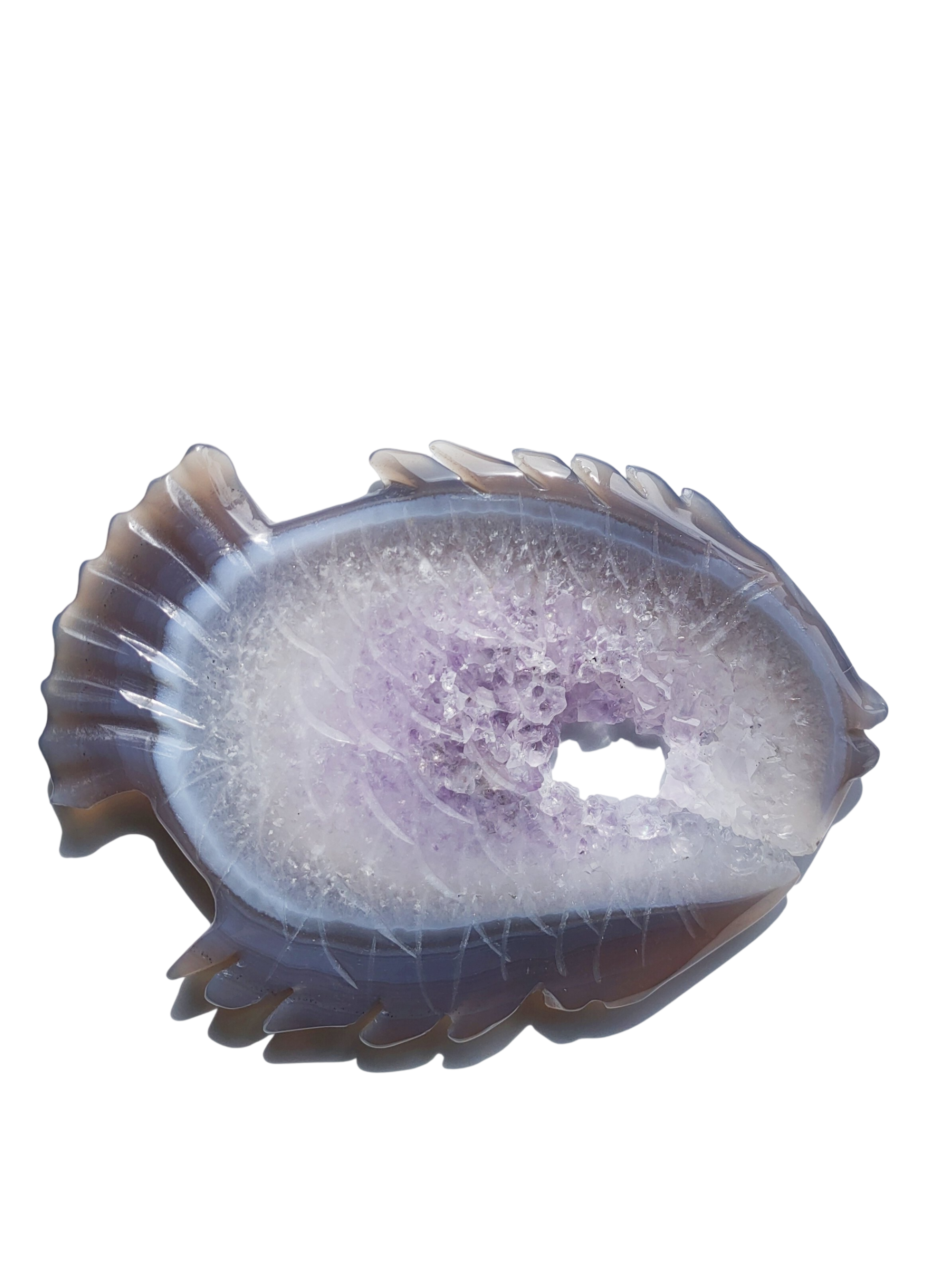 Amethyst and Agate Fish carving 
