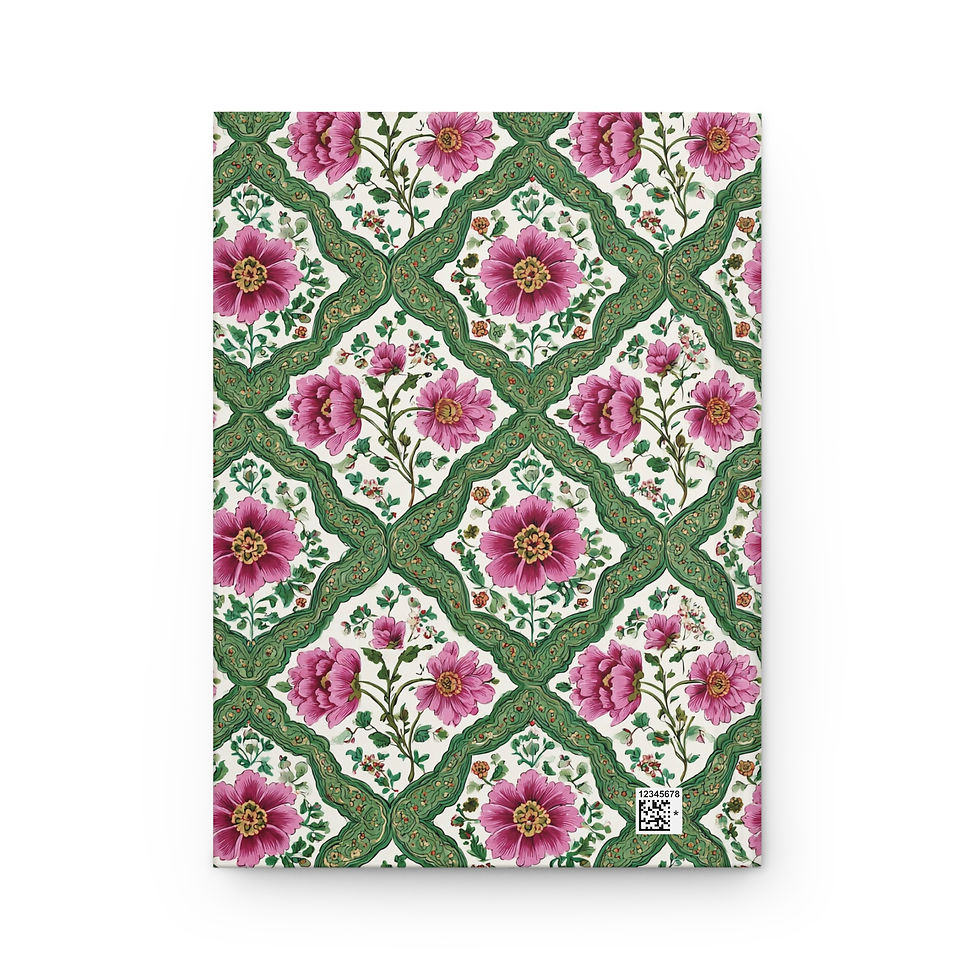 Floral Journal with Diamond Pattern