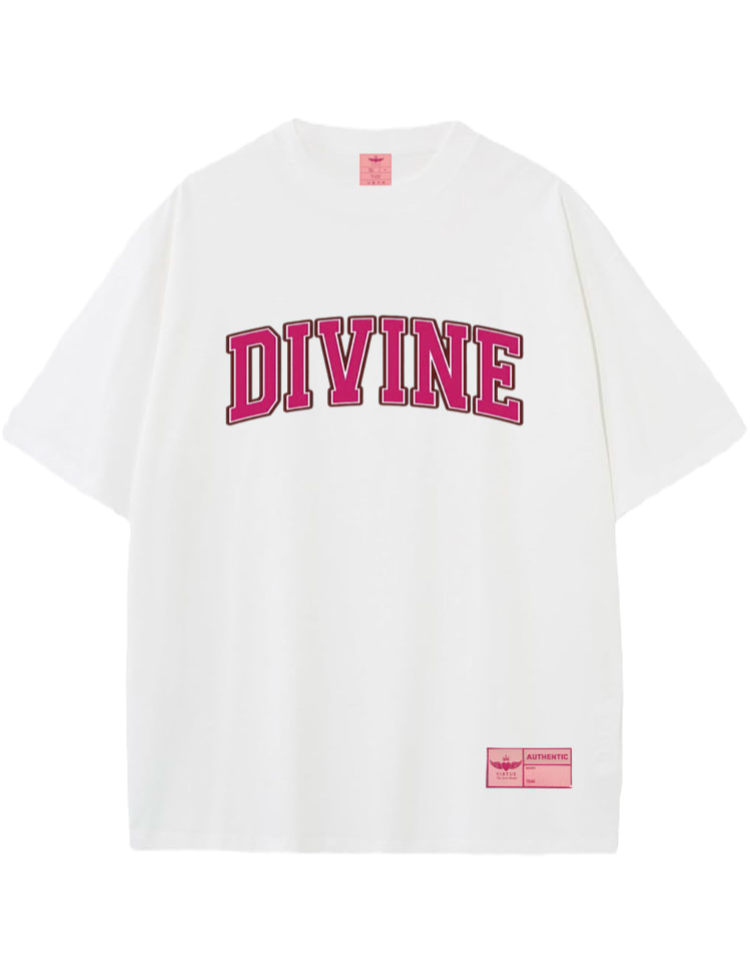 Divine jersey shirt (white) (unisex)(over sized fit)