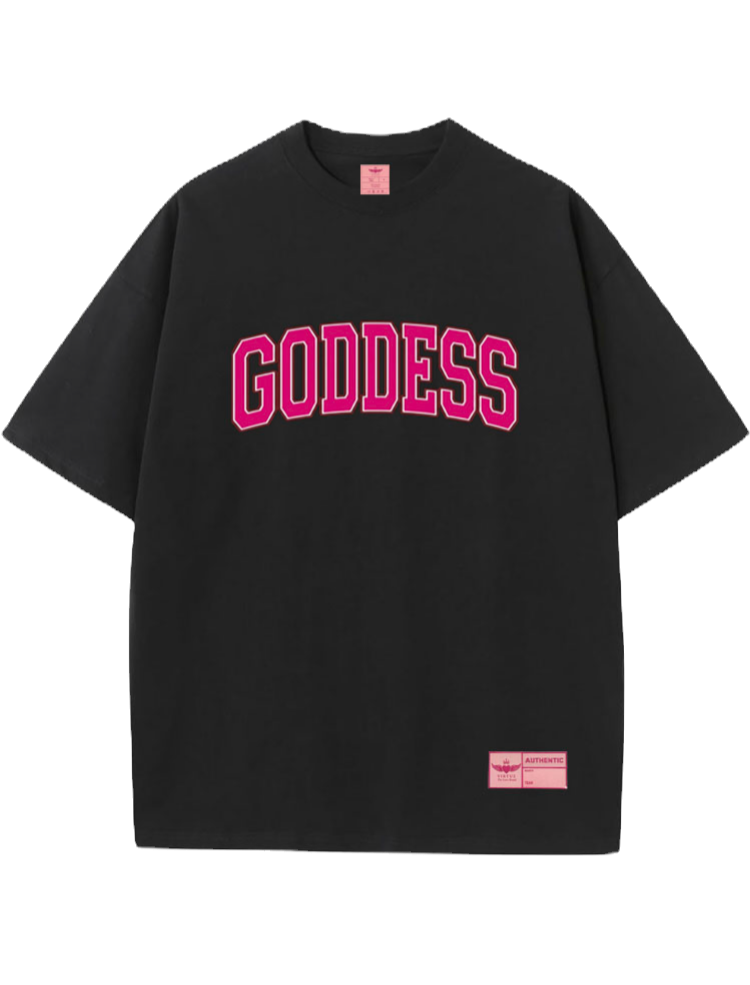 goddess Jersey Shirt (BLACK) (feminine)(over sized fit)