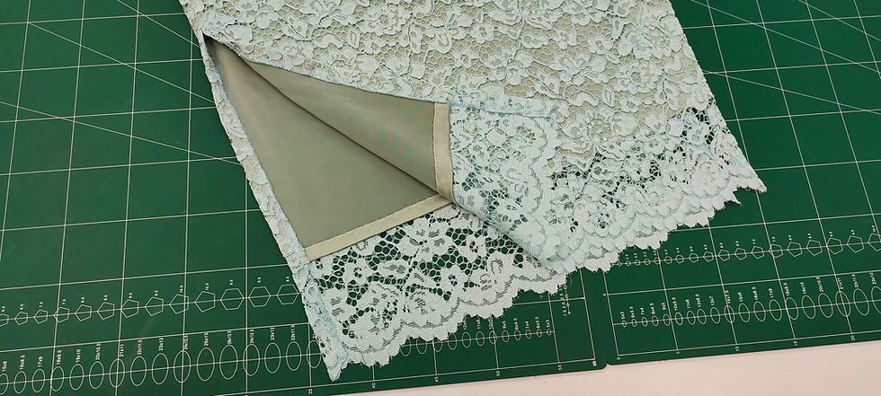 Thumbnail: Lace Qipao in aqua (蕾絲夾緞面裡旗袍)