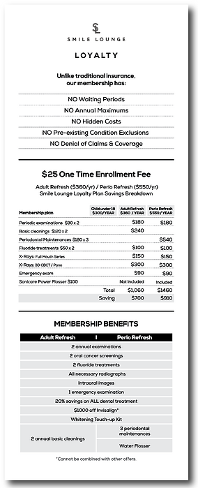 Smile Lounge - Membership Flyer
