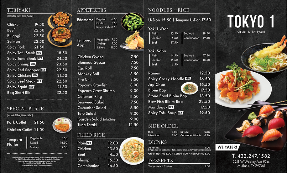 Tokyo 1 - Togo Menu
