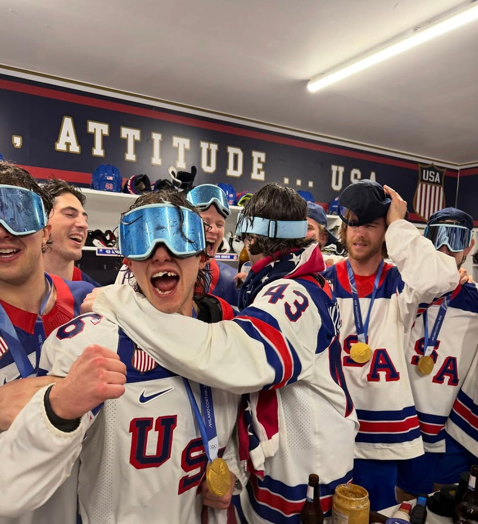 Olympic gold medalist Jack Hughes inspires students to perform under pressure