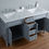Thumbnail: Anastasia French 60" Grey Double Sink Vanity