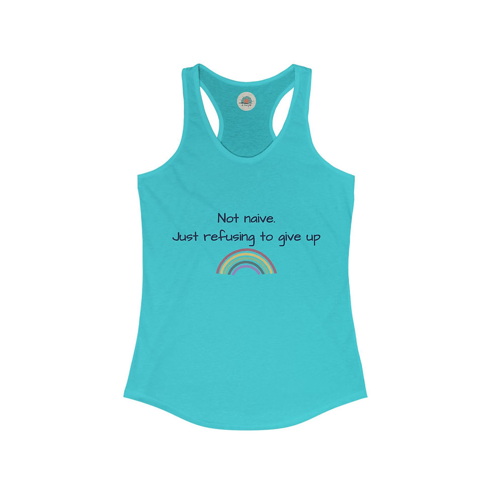 Thumbnail: Not Naive. Just Refusing To Give Up Racerback Tank