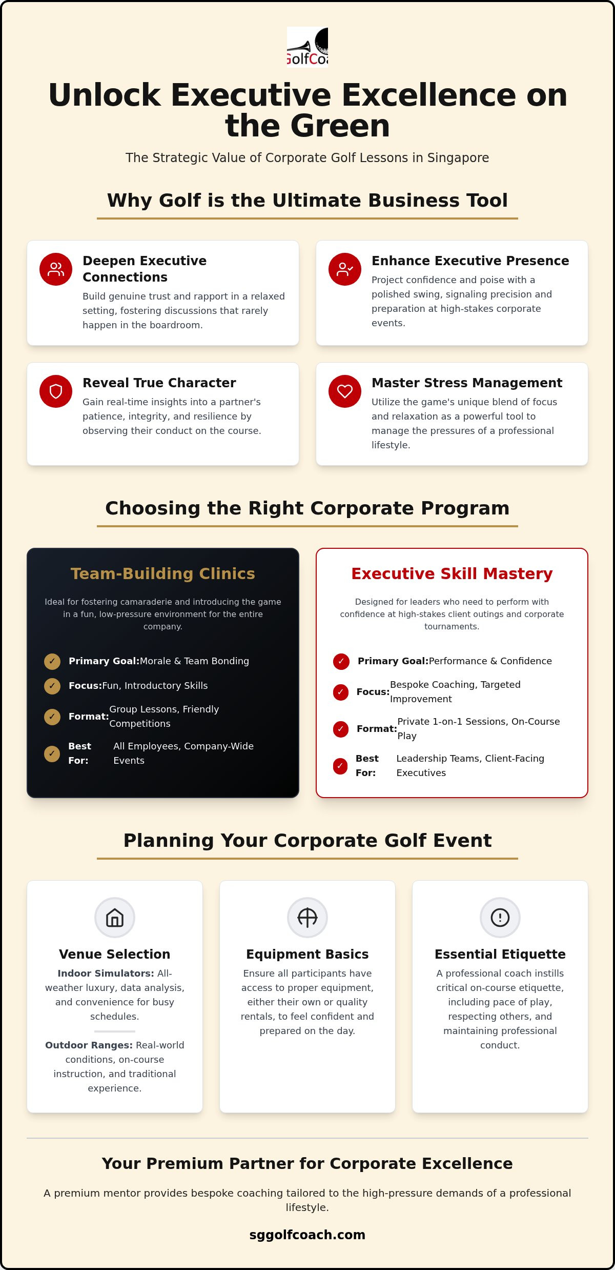 Corporate golf lessons Singapore