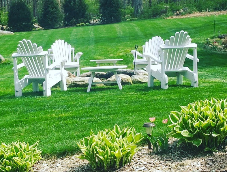 Adirondack Lawn Chairs around Firepit
