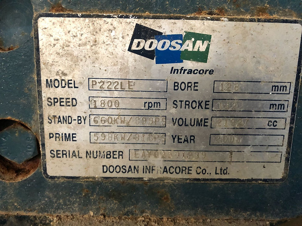 Doosan Infracore Generator Engine P222LE With Kawasaki Hydraulic pump