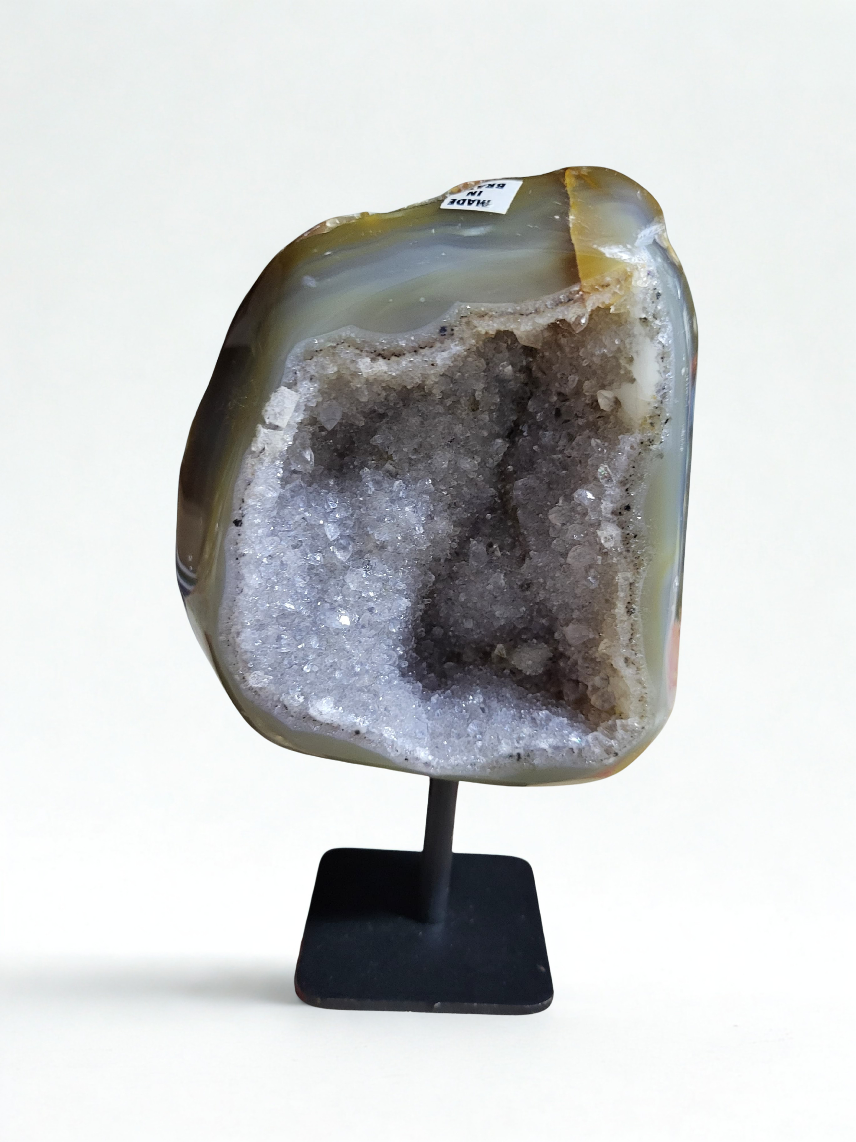 Agate And Amethyst Druzy On Stand (5.5")