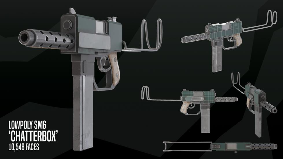 Chatterbox Turnaround and wireframe overlay