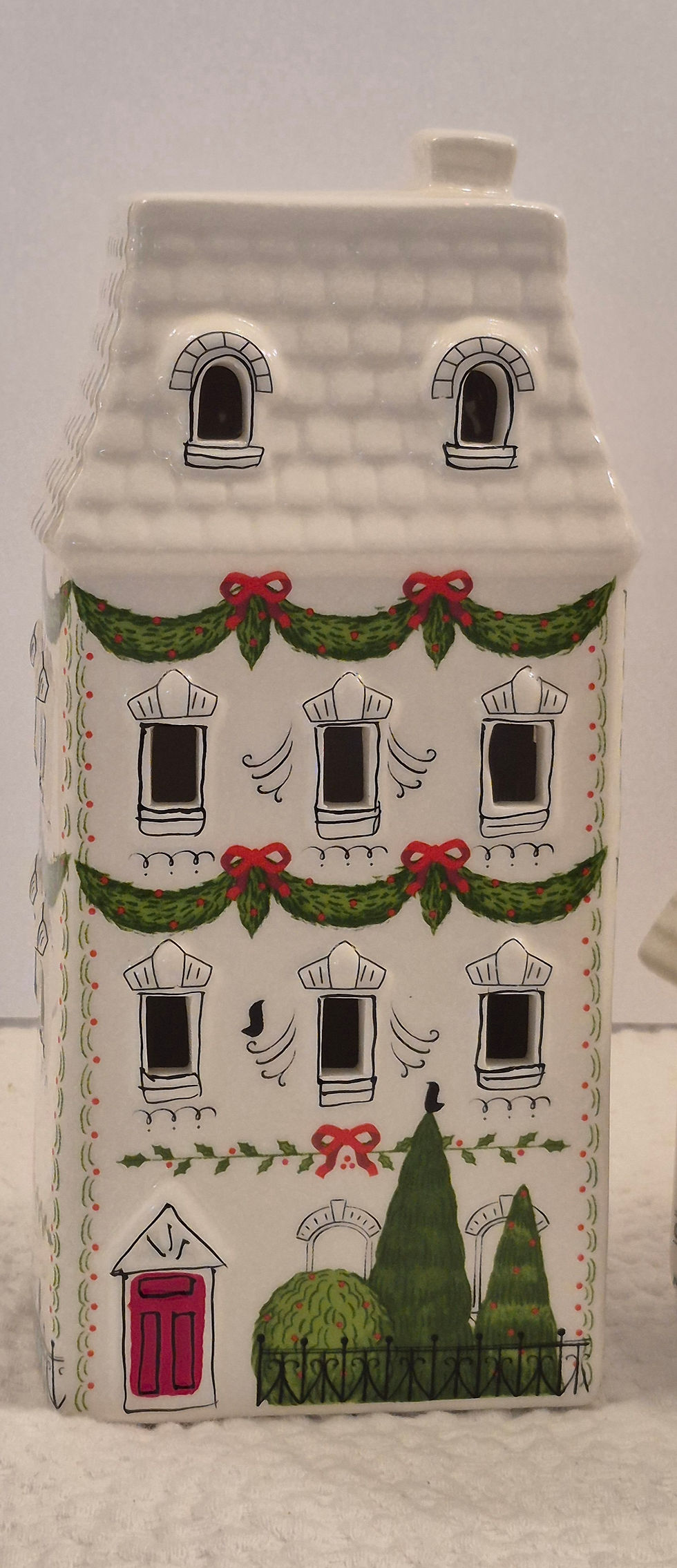 Thumbnail: 4 Piece Holliday Cookie Jar & Village Piec