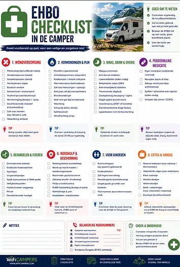 Camper EHBO Checklist – printbaar A4-formulier