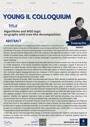 [2025.11.5. YOUNG IL COLLOQUIUM] Algorithms and MSO logic on graphs with tree-like decomposition