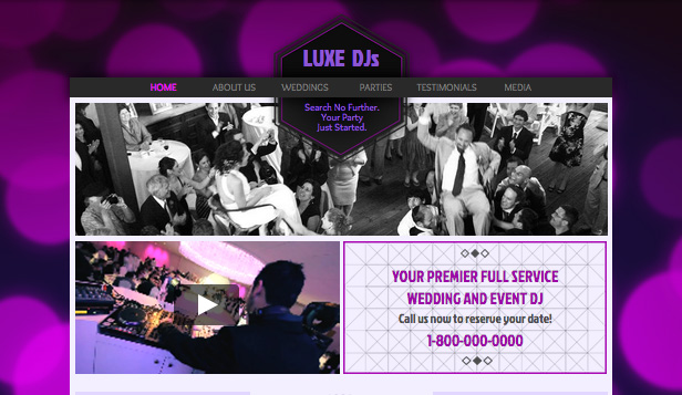 wedding dj website templates