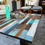 Miniatura: Mesa de centro cubierta en patchwork colores