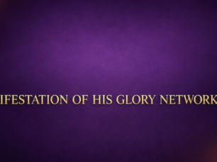 Purple and gold banner displaying the name Manifestation of His Glory Network, Inc.