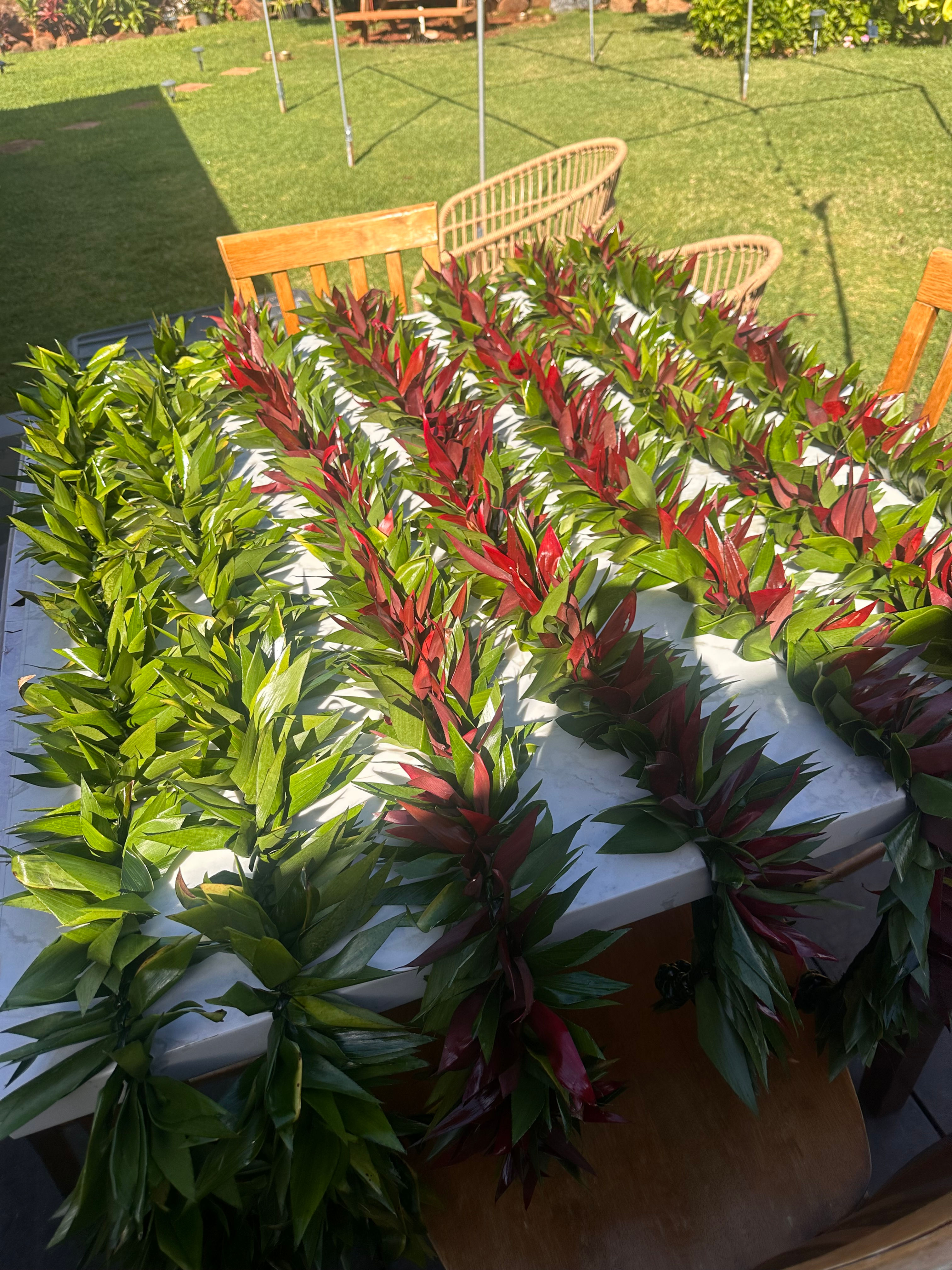 Assorted Maile Ti-Leaf Lei