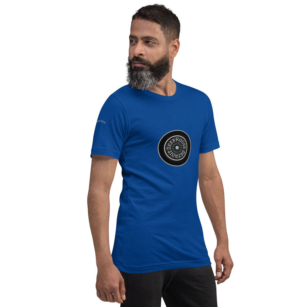 Thumbnail: DeepHouse Detroit Grey On Black Logo Short-Sleeve Unisex T-Shirt