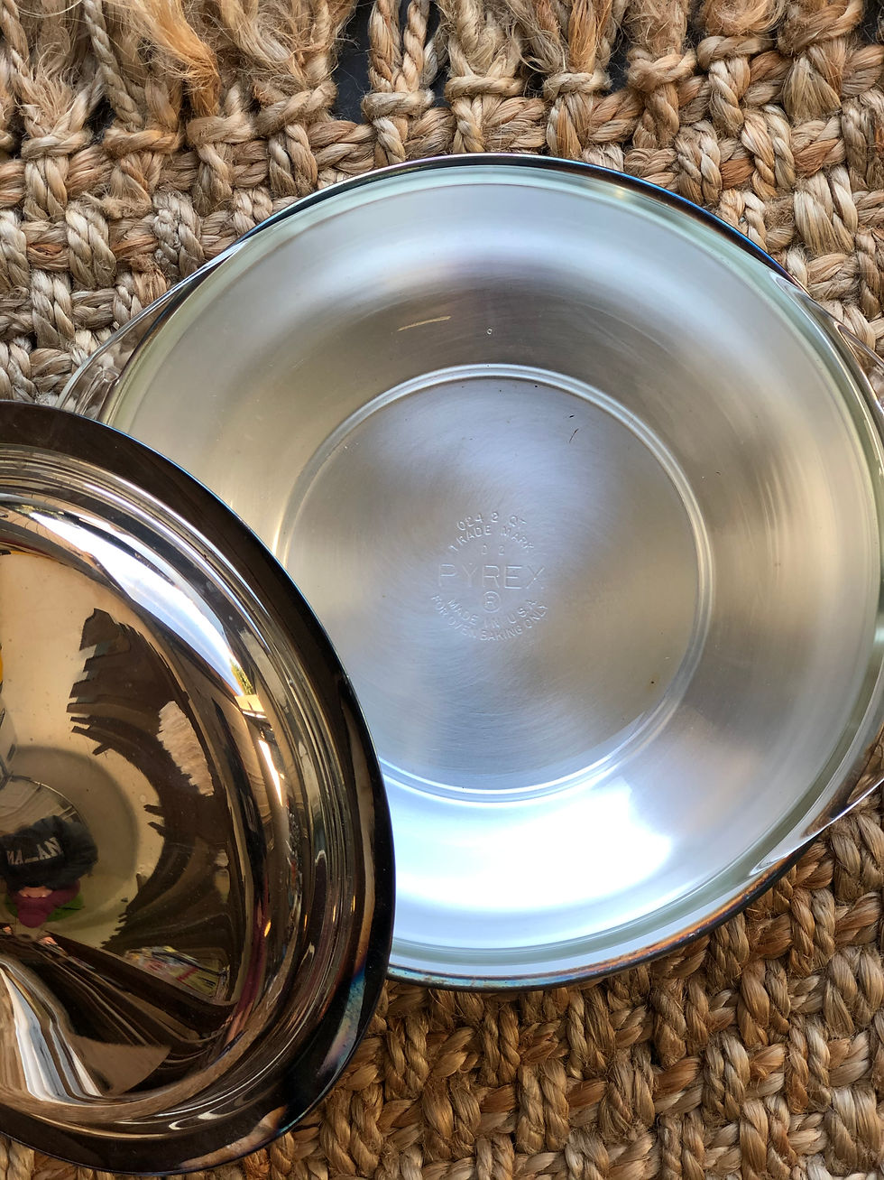 Thumbnail: Silver Casserole Dish Holder with Pyrex Insert