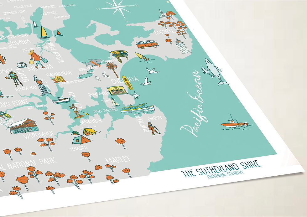 Thumbnail: A3 Illustrated Map of The Sutherland Shire 