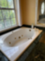 Sparkling clean bathtub after cleaning