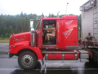 naked truck driving